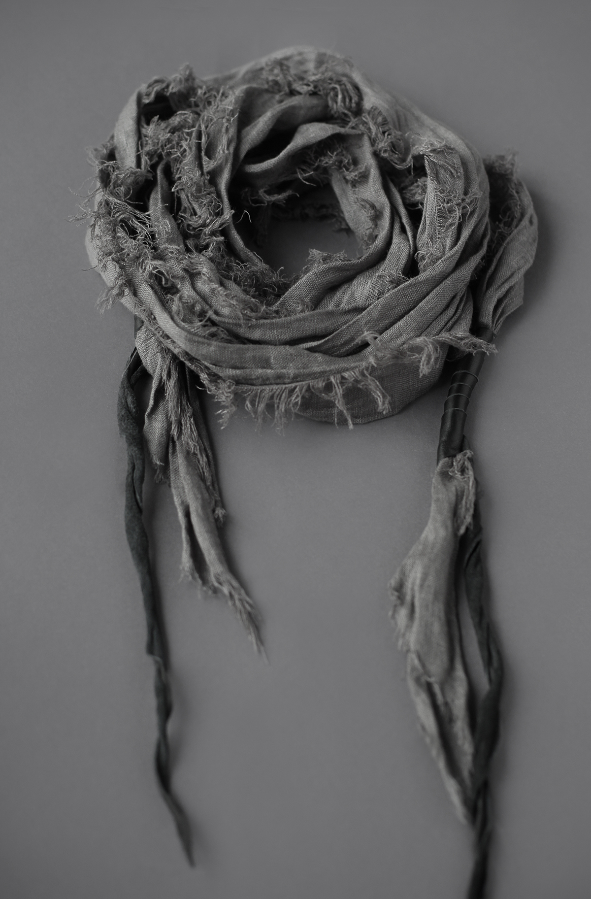avant garde scarf, avant garde clothing, linen scarf for men, dystopian clothing, post apocalyptic clothing , wasteland clothing, survivor clothes, cyberpunk scarf, cyberpunk clothing, distressed linen scarf, linen fringe scarf, tribal scarf